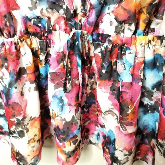 Torrid Clipdot Floral Chiffon Ruffled Tank Top - Picture 6 of 8